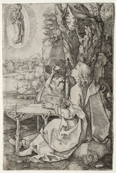 Der heilige Johannes auf der Insel Patmos von Ludwig Krug