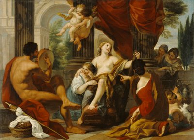 Herkules und Omphale, ca. 1700-10 von Luigi Garzi