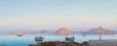 Großer Hafen, Malta, von Valletta, 1911 von Luigi Maria Galea