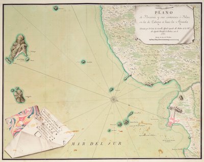 Karte von Panama von Luis de Surville