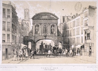 Temple Bar, London, ca. 1845 von M and N Hanhart