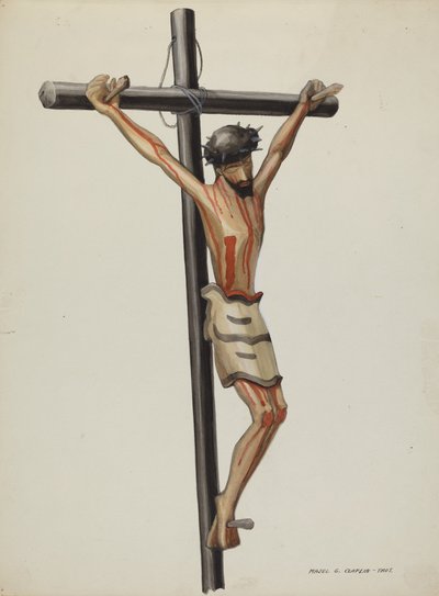 Bulto, Kruzifix, ca. 1937 von Majel G. Claflin
