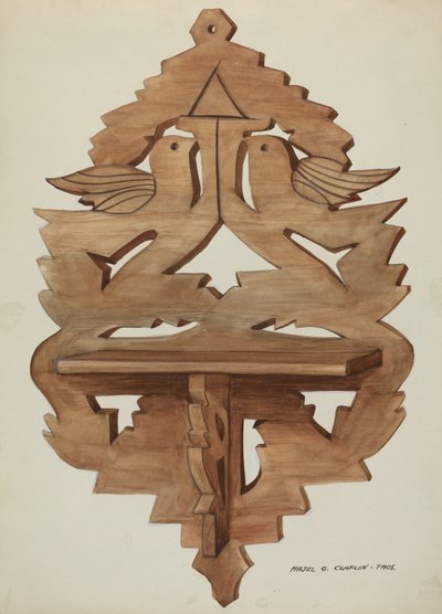 Hängendes Wandregal, ca. 1937 von Majel G. Claflin