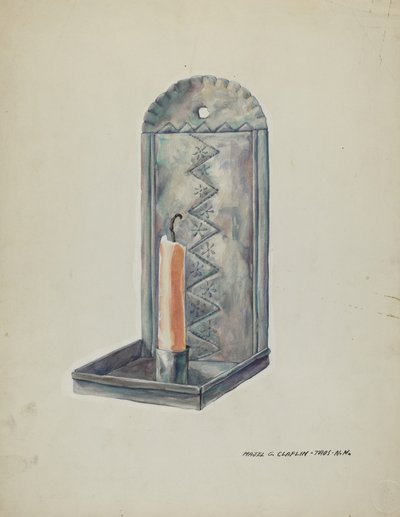 Zinn-Wandleuchter, 1935-1942 von Majel G. Claflin