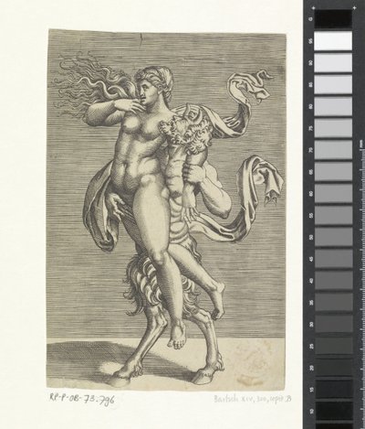 Satyr und Nymphe von Marco Dente