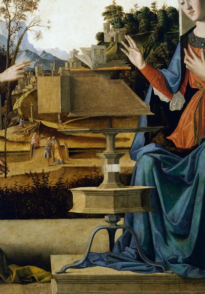 Verkündigung, (Detail) von Marco Palmezzano