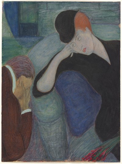 Interieur mit sitzendem Paar von Marianne von Werefkin