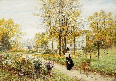 Spaziergang an einem Herbsttag von Marie Francois Firmin Girard