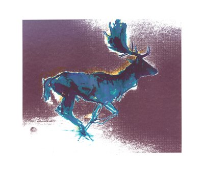 Damhirsch (blaugelber Schatten), 2015 von Mark Adlington