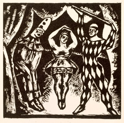 Harlekinade, Holzschnitt von Roger Fry von Mark Gertler