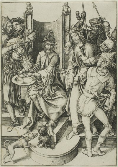 Christus vor Pilatus, aus Die Passion von Martin Schongauer