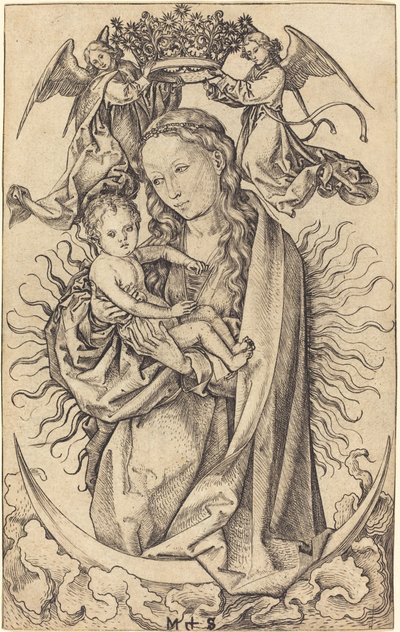 Madonna auf der Mondsichel von Martin Schongauer