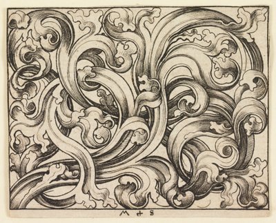 Querfüllung auf hellem Grund (Horizontales Ornament) von Martin Schongauer