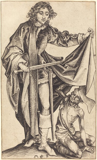 Heiliger Martin teilt seinen Mantel von Martin Schongauer
