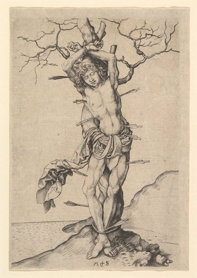 Heiliger Sebastian, ca. 1435-1491 von Martin Schongauer