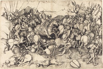 Die Schlacht von Santiago bei Clavijo von Martin Schongauer