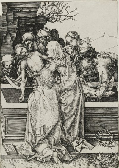 Die Grablegung, spätes 15. Jahrhundert von Martin Schongauer