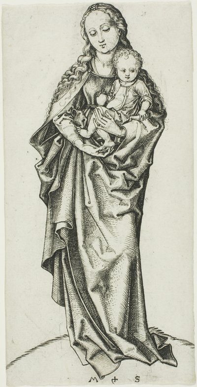 Die Madonna und das Kind mit einem Apfel von Martin Schongauer