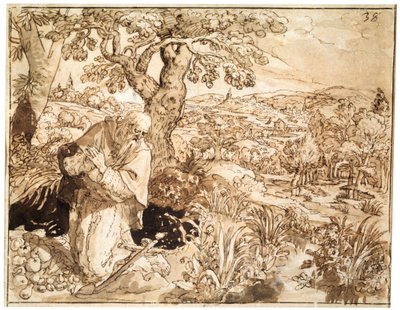 Ein Einsiedler, 1585-1586 von Maarten de Vos