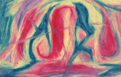 Blau Rot Komposition von Martina Konitzky