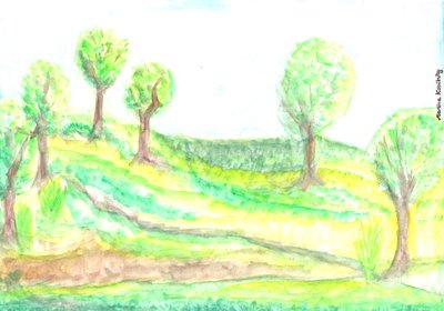 Blick auf den Garten im Frühling von Martina Konitzky