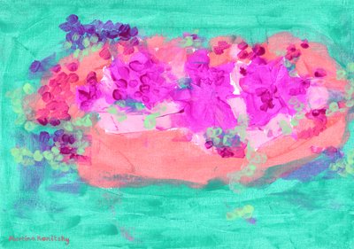 Blumenkorb mit Rosen von Martina Konitzky