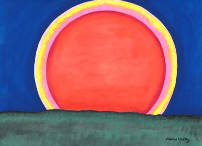 Die Sonne am Abend über dem Wald von Martina Konitzky