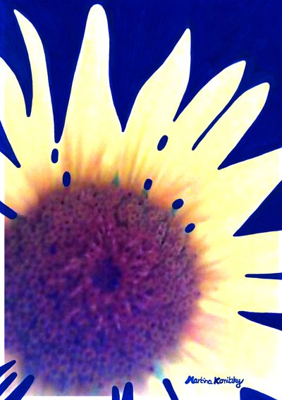 Sonnenblume Dunkelblau von Martina Konitzky