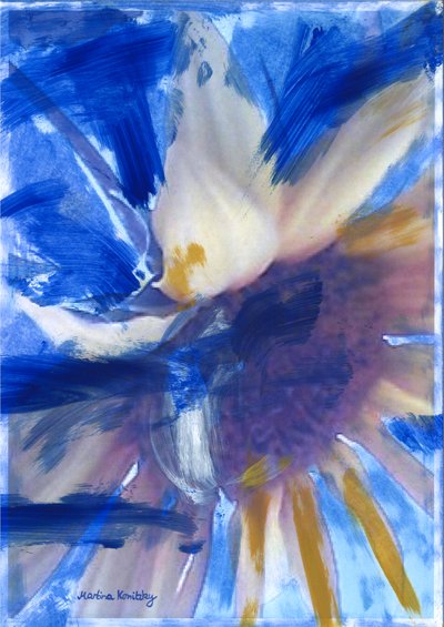 Sonnenblume Blau von Martina Konitzky