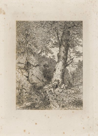 Ruhende Krieger unter einem Baum von Martinus Antonius Kuytenbrouwer jr.
