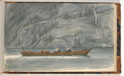 Fjordlandschaft mit Ruderboot. Krøderen, Norwegen von Martinus Rørbye