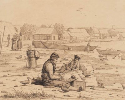 Strandstraße in Thisted. 1830 von Martinus Rørbye