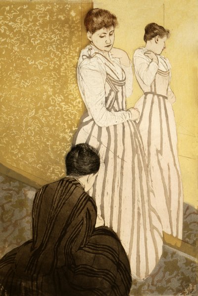Die Anprobe von Mary Cassatt