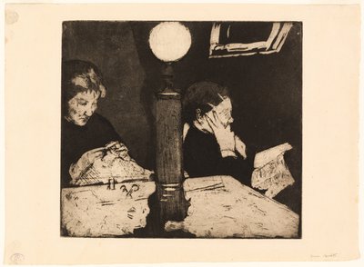 Unter der Lampe von Mary Cassatt