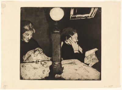Unter der Lampe, ca. 1882 von Mary Cassatt