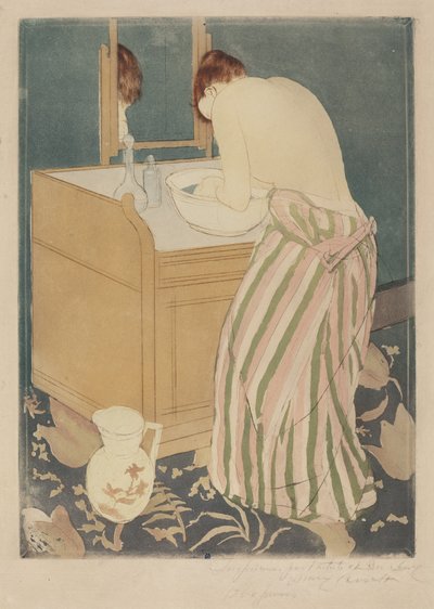 Frau beim Baden von Mary Cassatt