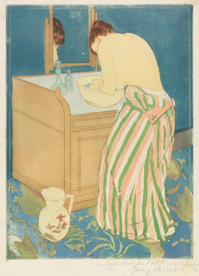 Frau beim Baden von Mary Cassatt