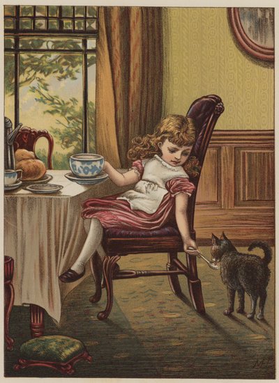 Mädchen mit schwarzer Katze von Mary Ellen Edwards