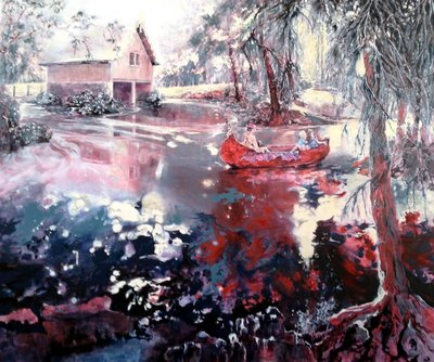 Elvaston-Bootshaus und See von Mary Smith