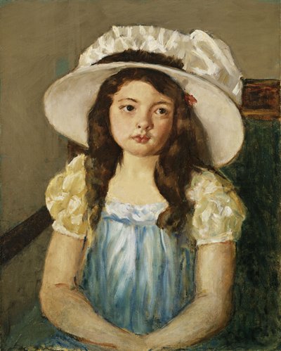 Francoise mit großem weißen Hut von Mary Cassatt