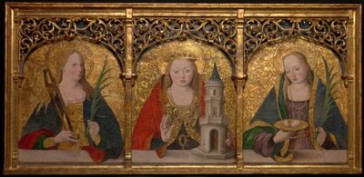 Heilige Apollonia, Barbara und Agatha, 1490-1500 von Master Alejo