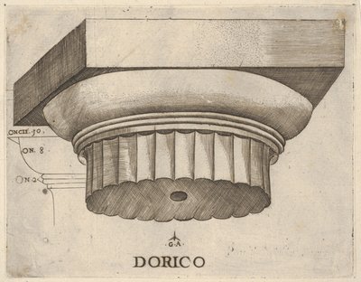 Dorisches Kapitell mit Maßen von Master GA