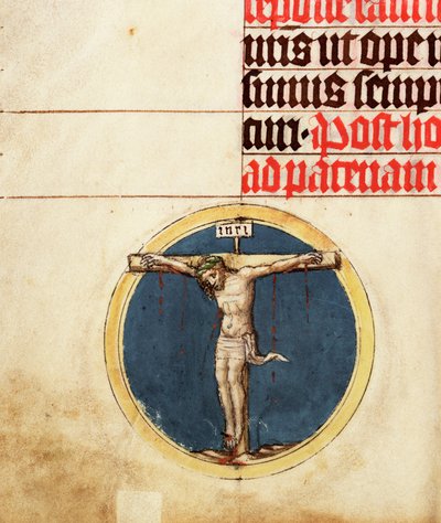 Kleines Rundbild mit dem gekreuzigten Christus von Master Michael