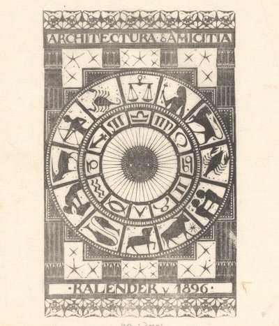 Kalenderumschlag 1896 von Mathieu Lauweriks