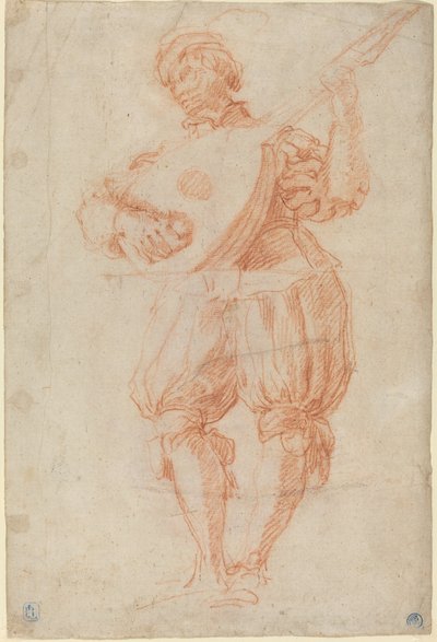 Mann, der eine Laute spielt [recto] von Matteo Rosselli