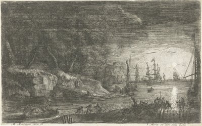 Meereslandschaft bei Mondlicht von Matthieu van Plattenberg
