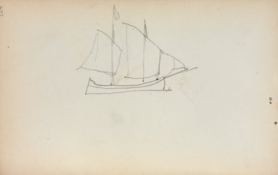 Italienisches Skizzenbuch: Segelboot Seite 224, 1898-1899 von Maurice Brazil Prendergast
