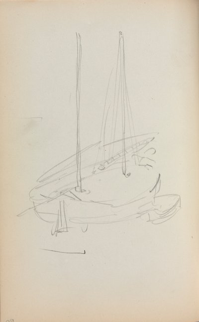 Italienisches Skizzenbuch: Segelboot Seite 60, 1898-1899 von Maurice Brazil Prendergast