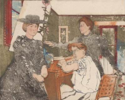 Die Familie des Graveurs, 1898 von Maurice Delcourt