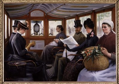 Passagiere in einem Omnibus von Maurice Delondre